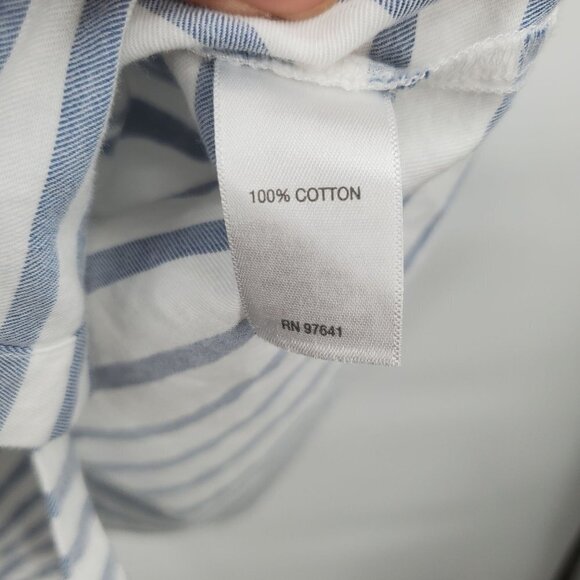 J. Jill Striped Long Sleeve Tunic Blouse Oversize Button Up Cotton Small Womens - Picture 5 of 10